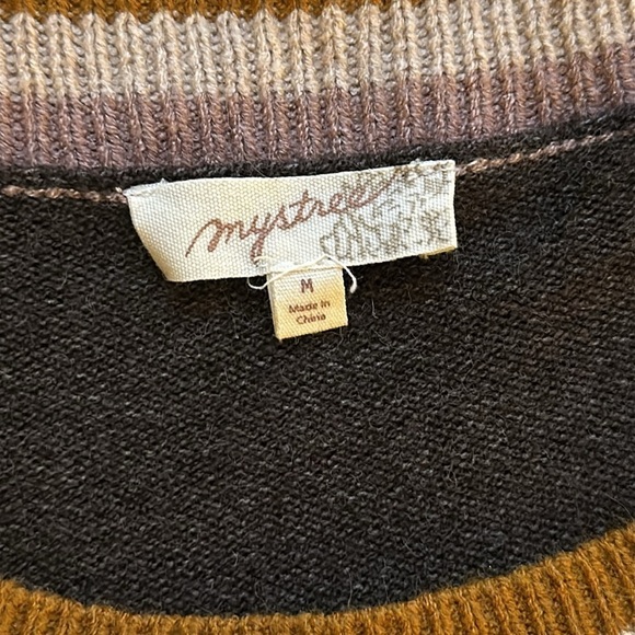 Pullover crewneck animal print sleeve sweater - Picture 3 of 6